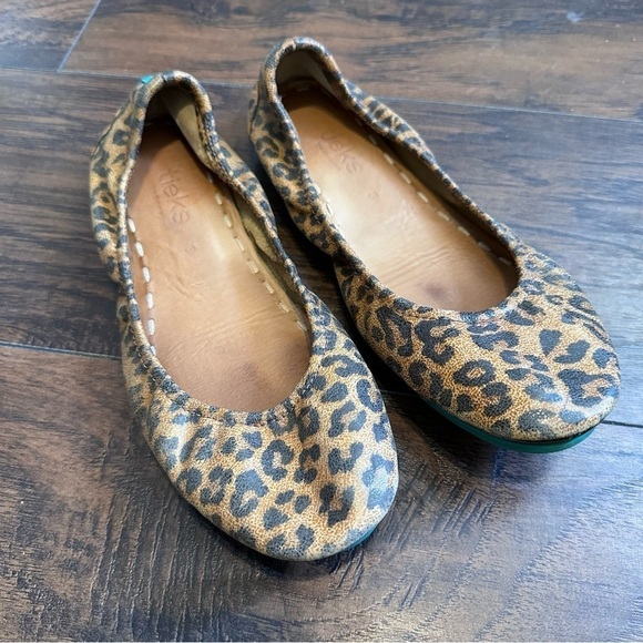 Tiekes leopard print animal print leather ballet flats - Picture 1 of 10